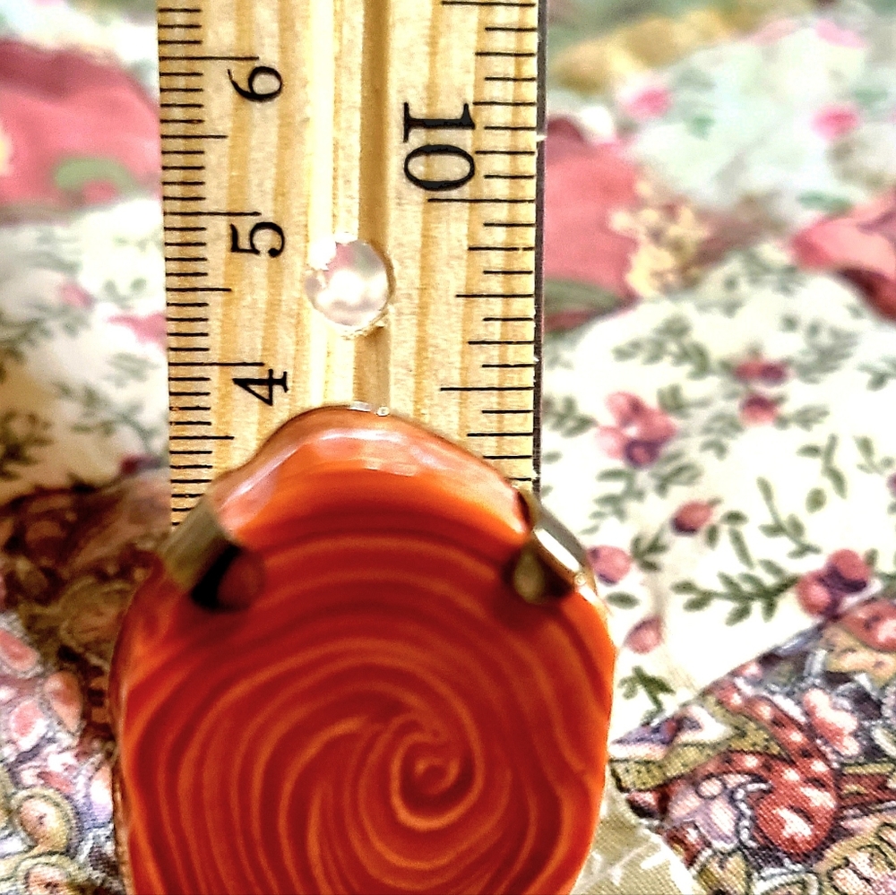 Women Big Orange Stone Ring.